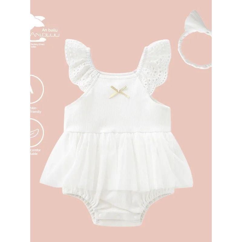 Summer Baby Romper Infant Clothing Newborn Jumpsuit Cute Baby Girl Romper Flutter Sleeve Jumpsuit Crawling Suit