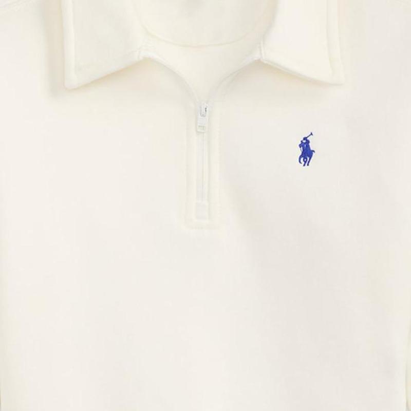 Ralph Lauren Double Knit Lapel Long Sleeve Loose Sweatshirt Kids 313A96083-003