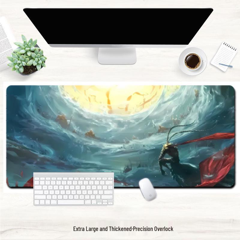 Ultra-Large Ink Wash Landscape Mouse Pad – Precision Locked Edge, Anti-Slip Desk Pad for Office or Home