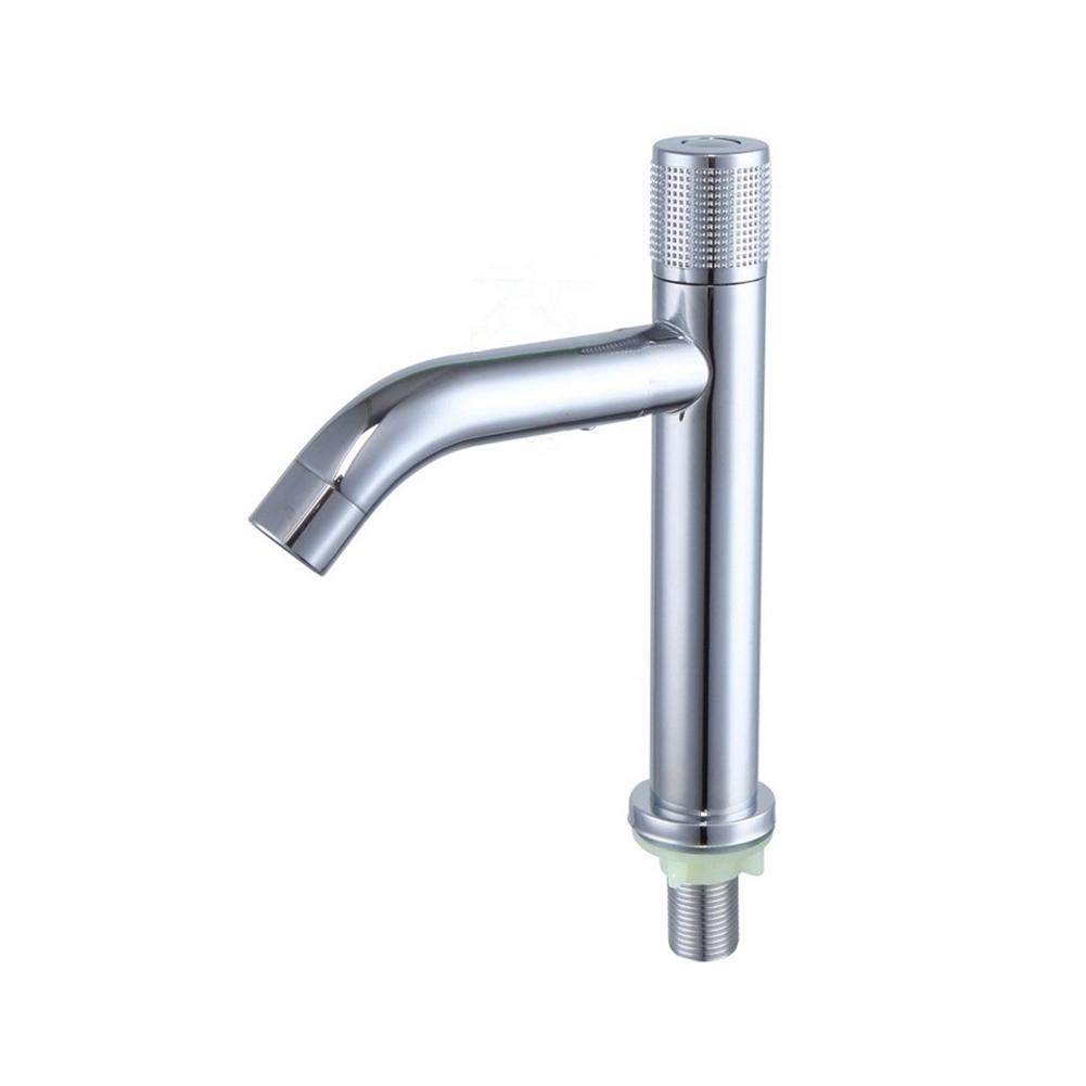 Basin Faucet Single Hole Cold Sink Water Tap Bathroom Cabinet Washbasin Faucet Black Silver Stainless Steel Deck Mounted Faucets