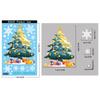 Colorful Christmas Tree Window Stickers with Snowmen And Snowflakes Static Cling Holiday Decals for Decorations