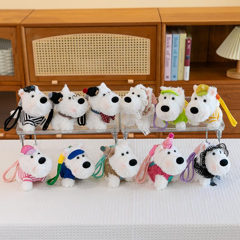 Cute Cute West Highland Puppy Pendant Plush Toy Doll Cartoon Schoolbag Hanging Ornament Keychain Doll