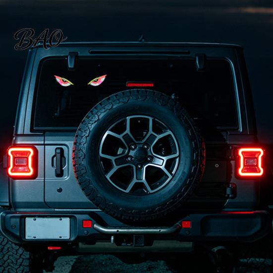 Automotive Interior Ambient Lighting Solar Demon Eyes Car LED Light, USB Wireless Animated Eye Warning Lights for Windshield Dynamic Modes For