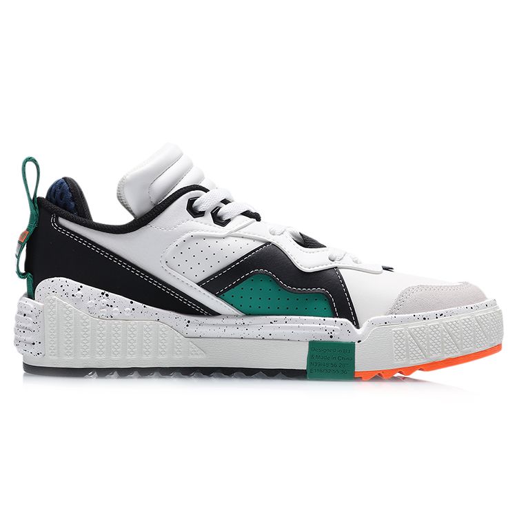 LiNing Unblock Slip Resistant Durable Lightweight Low Top Skate Shoes Women Sneakers Cold-White Green AGCQ232-1