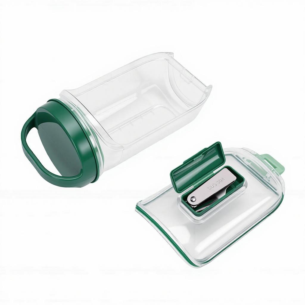 Salad Storage Jar with Handle and Fork Sealed Leak Proof Salad Jar Side Opening Lid for Home Office Travel Lunches