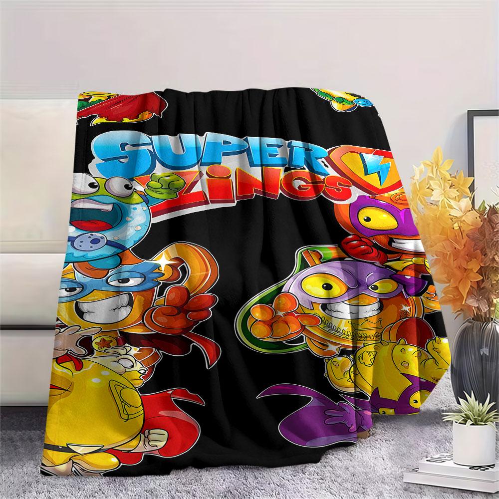 1PC Superthings Patterned Flannel Blanket Suitable For All Seasons for Home Decor Warmth and Comfort Gifts Holiday Present