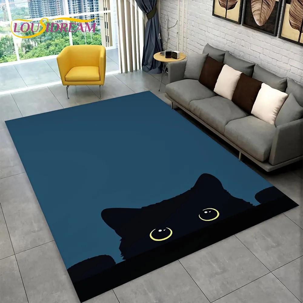 3D Cute Cat Cartoon Area Rug,Carpet Rug for Home Living Room Bedroom Sofa Kitchen Doormat Decoration,Kid Play Non-slip Floor Mat