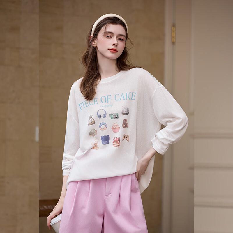 Women's Oversized Letter Print Long Sleeve T-Shirt