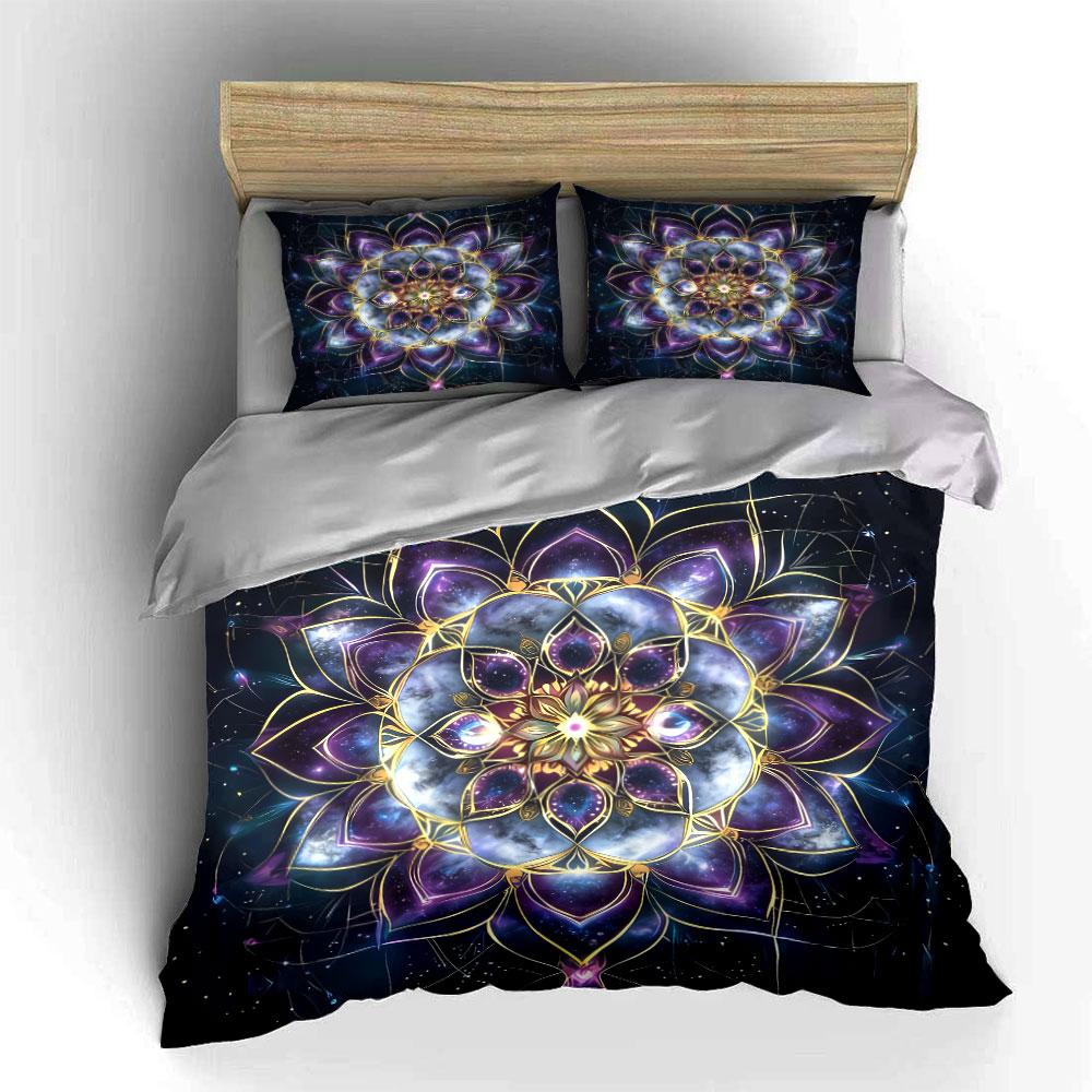 Mandala Design Home Decor Set Soft Comfortable Duvet Cover Bedding Set Included 1*Duvet Cover & 2*Pillowcases, Gift