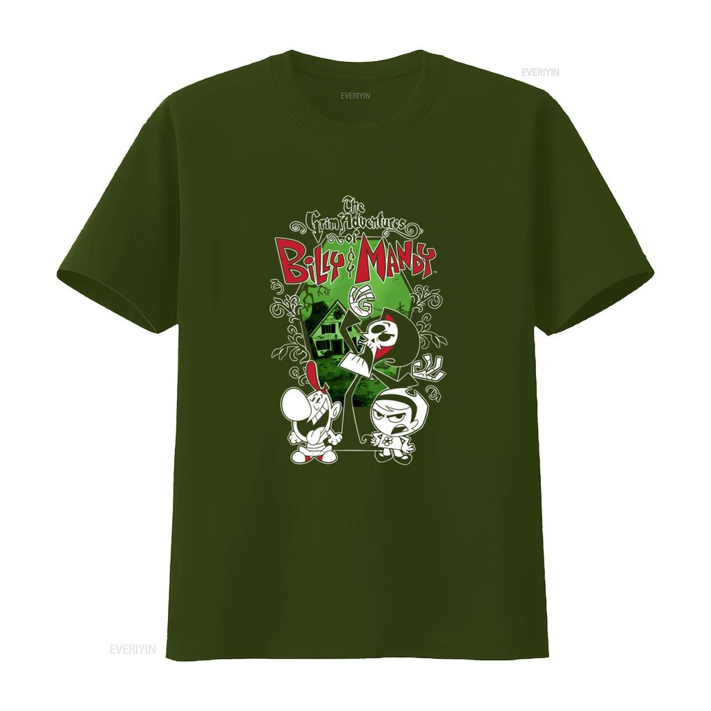 The Grim Adventures Of Billy And Mandy Cartoon Print T shirt for VN1180 vintage Washed graphic Casual Slightly Unisex