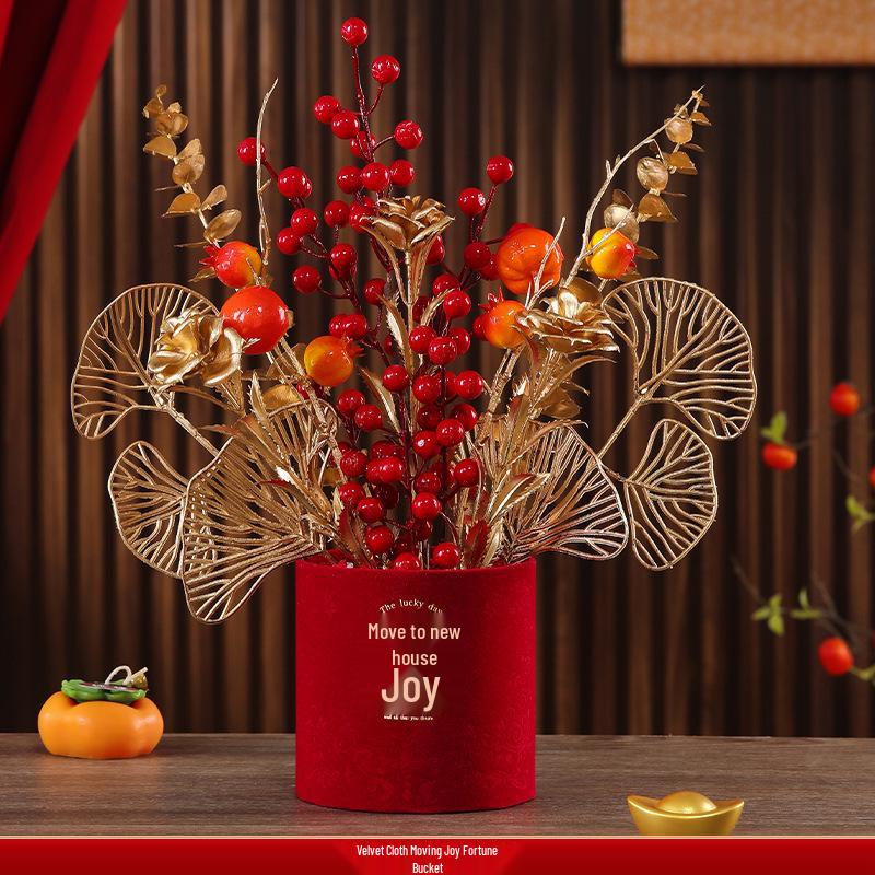 Housewarming Fortune Fruit Bucket Ornament Set - New Home Ceremony Essentials Complete