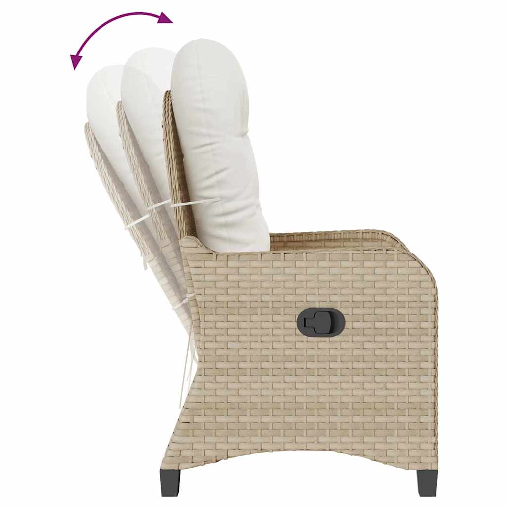 Lounger Beige Poly Rattan