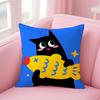 Cute cat illustration Cushion Cover Pillow Case Soft Friendly Fabric  Concealed Zipper