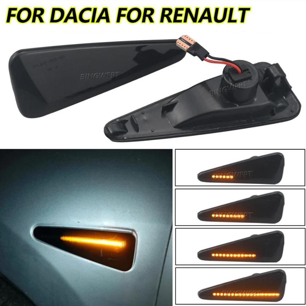 2PCS Dynamic LED Side Marker Light Turn Signal Blinker Lamp For Dacia Logan Sandero I Renault Symbol MK2 Thalia 2008-2012