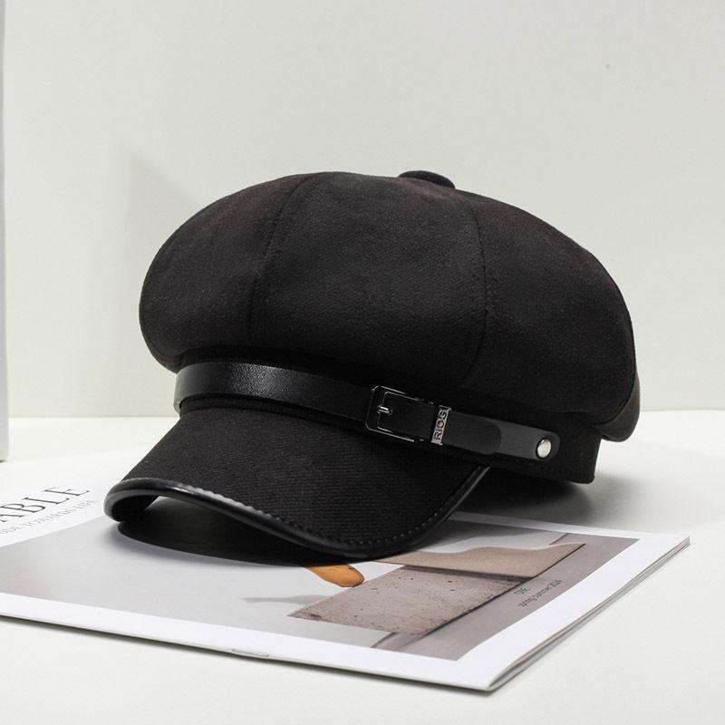 

Ретро Универсальная Пряжка для Ремня Берет Осень и Зима Уличная Защита от Холода Восьмиугольная Шляпа Британский Стиль Теплая Шляпа Художника Корейская Average Size