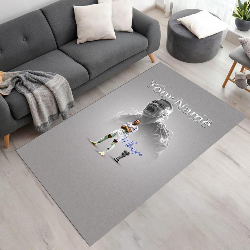 Mbappé Personalized Text Area Rug Perfect for Living Rooms Foyer Bedrooms Study room Antislip Carpet Anime Office Decor Best for Christmas