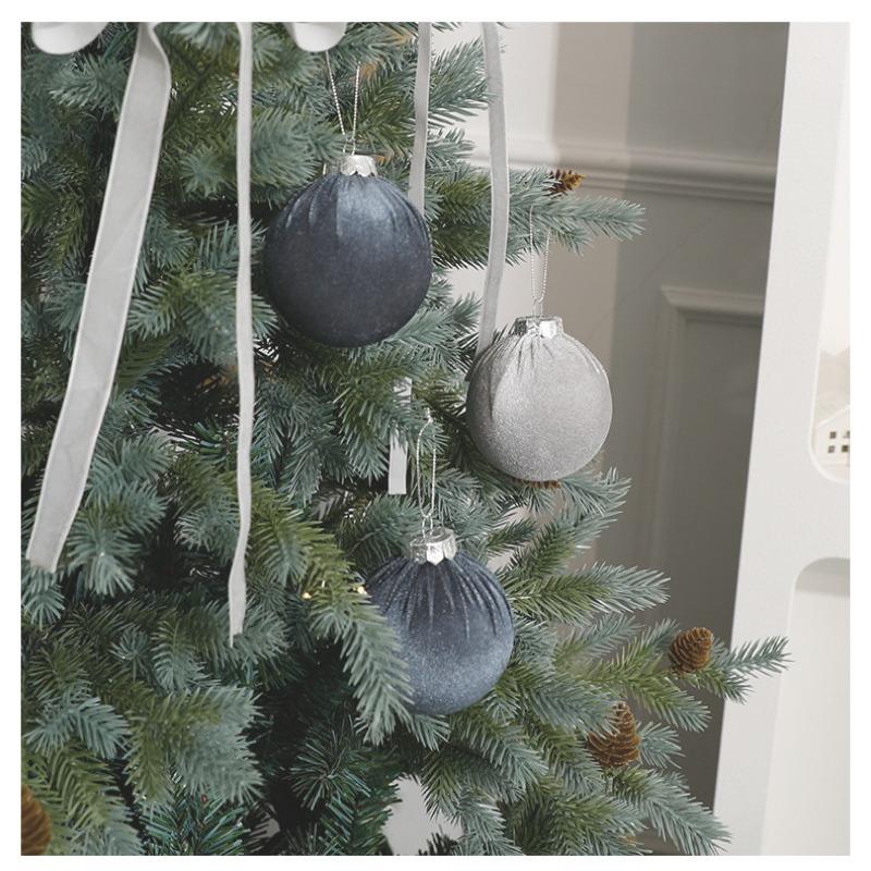 8cm Stoffbezogene Weihnachtskugeln Baumschmuck für Feiertagsdeko Heimparty Geschenk Dekorationen