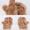Bear Duffy Cute Embroidered Pattern Plush Thick Warm Women Gloves Winter For