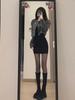 Chic Black V-Neck Long Sleeve Dress - Autumn/Winter Hip-Hugging Style for Women