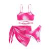 Women’s Fashion Tie Dye Bikini Set 3 Piece Swimsuit, Sexy Bathing Suit with Skirt Cover Up