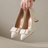 Fashion Spring Autumn Pumps for Women Pointed Toe Solid Elegant Women Shoes Fashion Leather Chunky High Heeld Female Dress Party Shoes