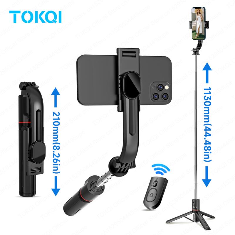 TOKQI L13 Mini Selfie Stick Foldable Tripod 44.48" Extended Pole with Wireless Bluetooth Remote for Android IOS Smartphone Shoot 7