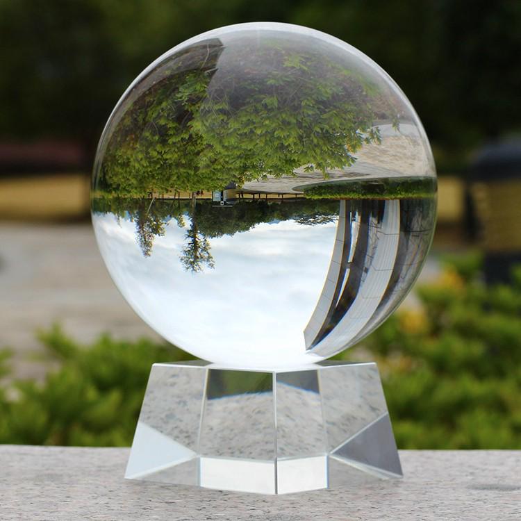 Transparent White Crystal Ball Ornament - Perfect High-End Gift for Home, Office, or Living Room Decor