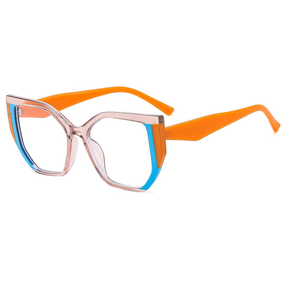 

Новые европейские и американские TR90 простые и модные очки с плоской зеркальной оправой для близорукости с защитой от синего света оранжевый