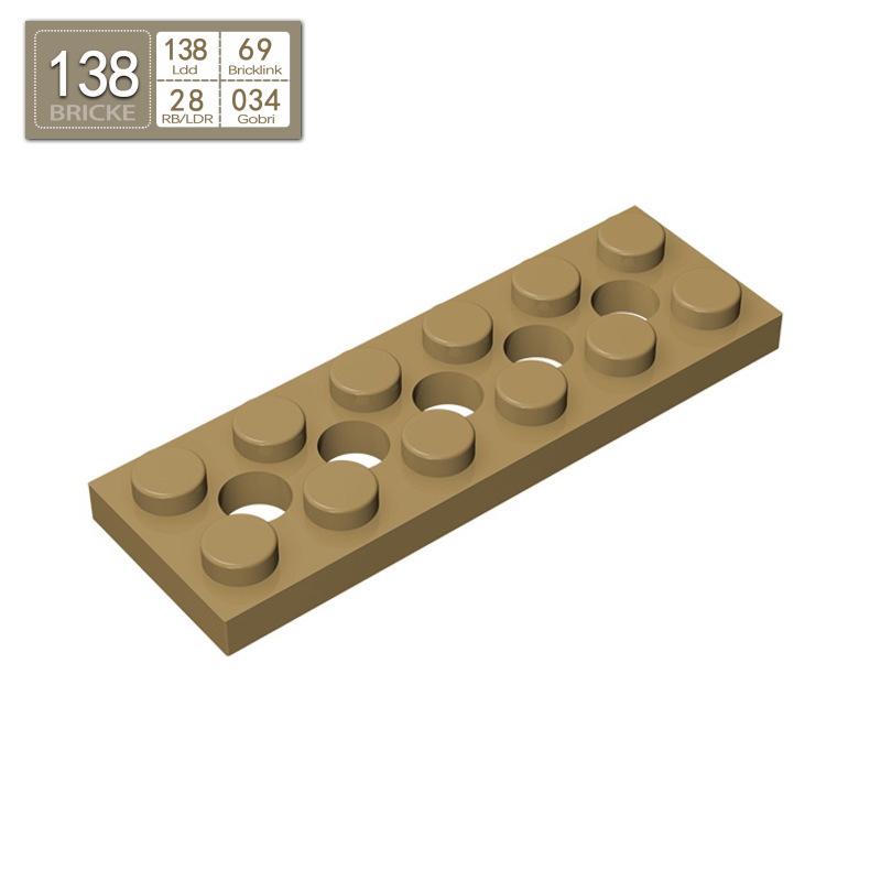 BRICKE 2x6 Brick with 5 Holes Plate – Compatible with LEGO 32001 Blocks, Educational Toy.