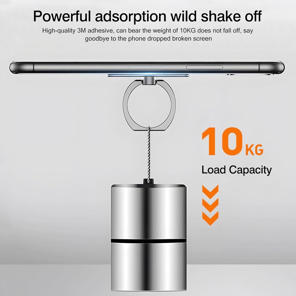 [2 Pack] Transparent Finger Ring Cell Phone Ring Holder Stand,360 Degree Rotation and 180 Degree Adjustable Finger Ring Kickstand with Polished