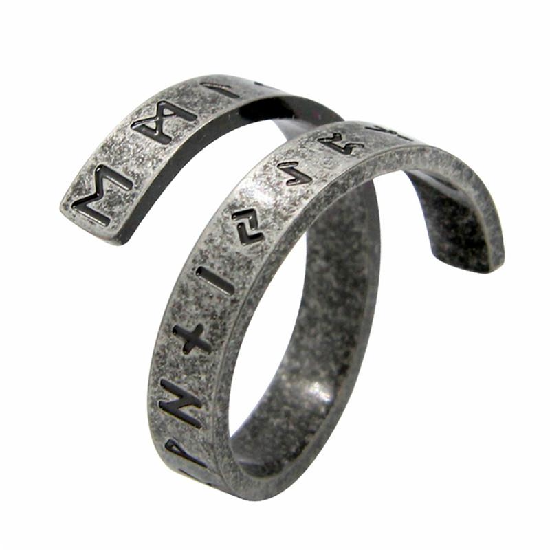 

Vikings Ring 316L Stainless Steel Jewellery Unisex Open Adjustable Gothic Style Ring Size 7-13 13
