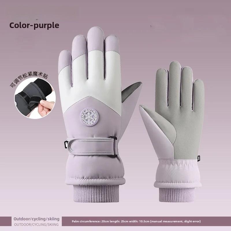 Winter Skihandschuhe Winddicht Verdickt Fleecegefüttert Handschuhe Herren Damen Touchscreen Thermisch Wasserdicht Motorrad Radhandschuhe