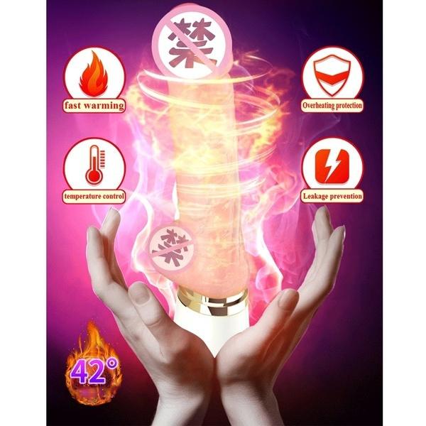 Vibrator penis cu încălzire telescopică automată cu telecomandă Gland rotativ cu ventoză realistă Dildo Sex Machine Jucării pentru femei