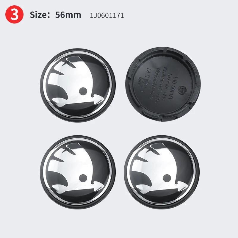 AAAJD1 4pcs 56mm 65mm 75mm 5JA601151A 1J0601171 3B7601171 Car Wheel Center Hub Cover Badge Emblem For Skoda Fabia Superb Rapid Yeti