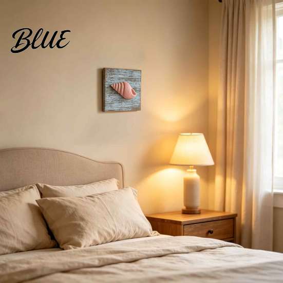Mediterraner Stil Dekor 3D Muschel/Seestern/Schale Holz Wandkunst Antik Küsten Dekoration Wohnzimmer Akzente Meeresinspiriert für Schlafzimmer