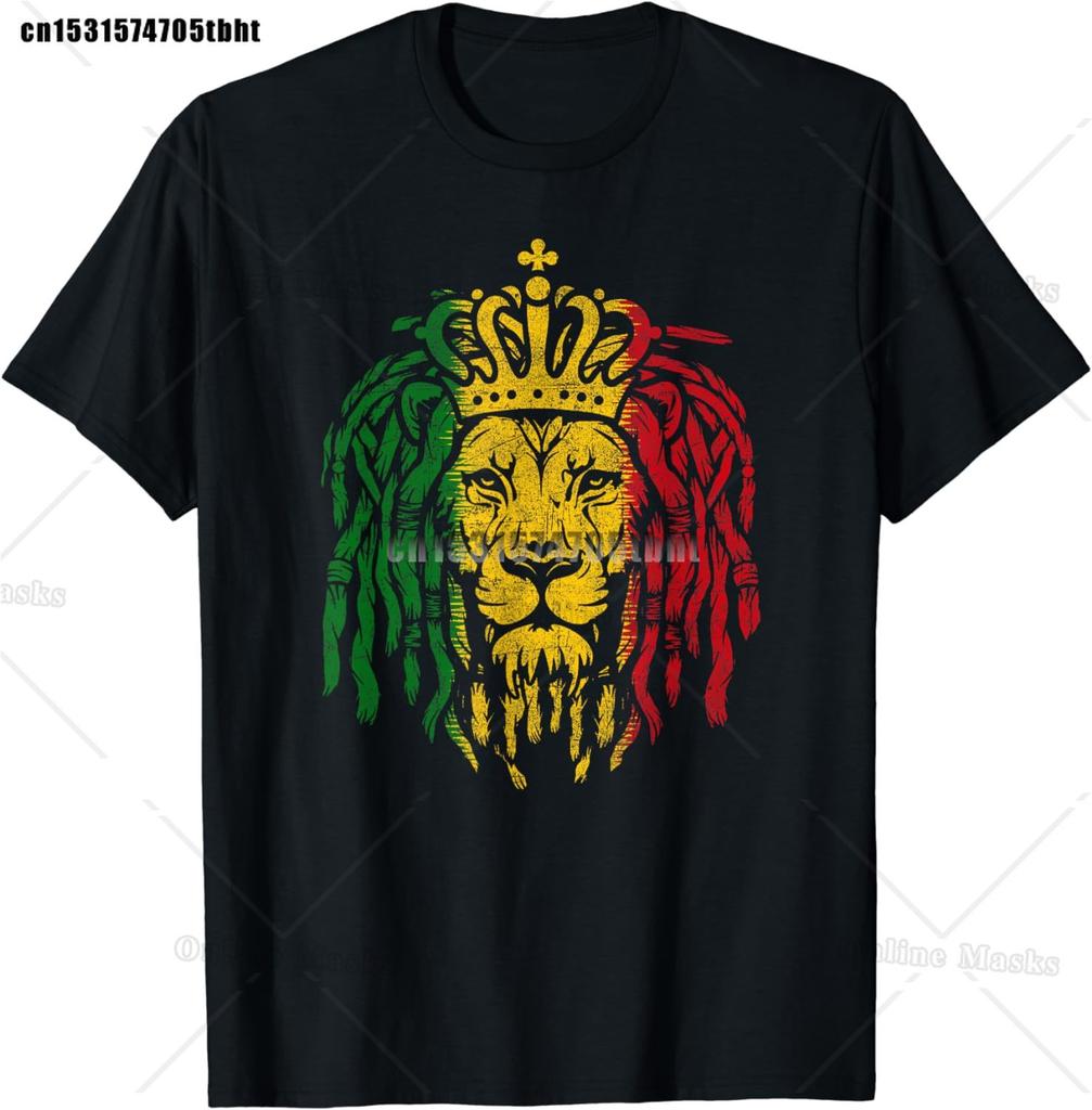 Jamajka Rasta Lev Vtipná Grafická Trička Bavlna Unisex Krátký Rukáv Ležérní Tričko Top Harajuku Streetwear Letní Unisex Oblečení
