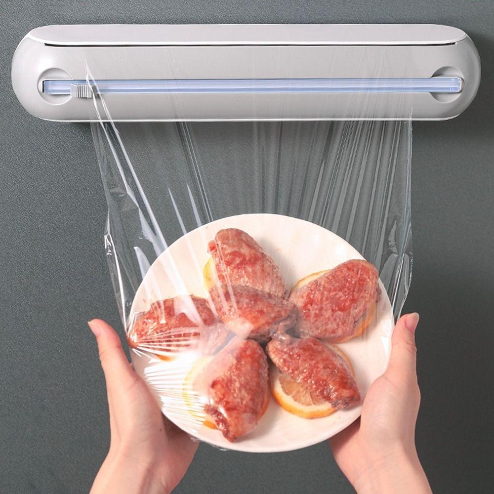 Fresh-keeping Cling Film Dispenser Magnetic Aluminum Foil Slider Cutter  Refrigerator