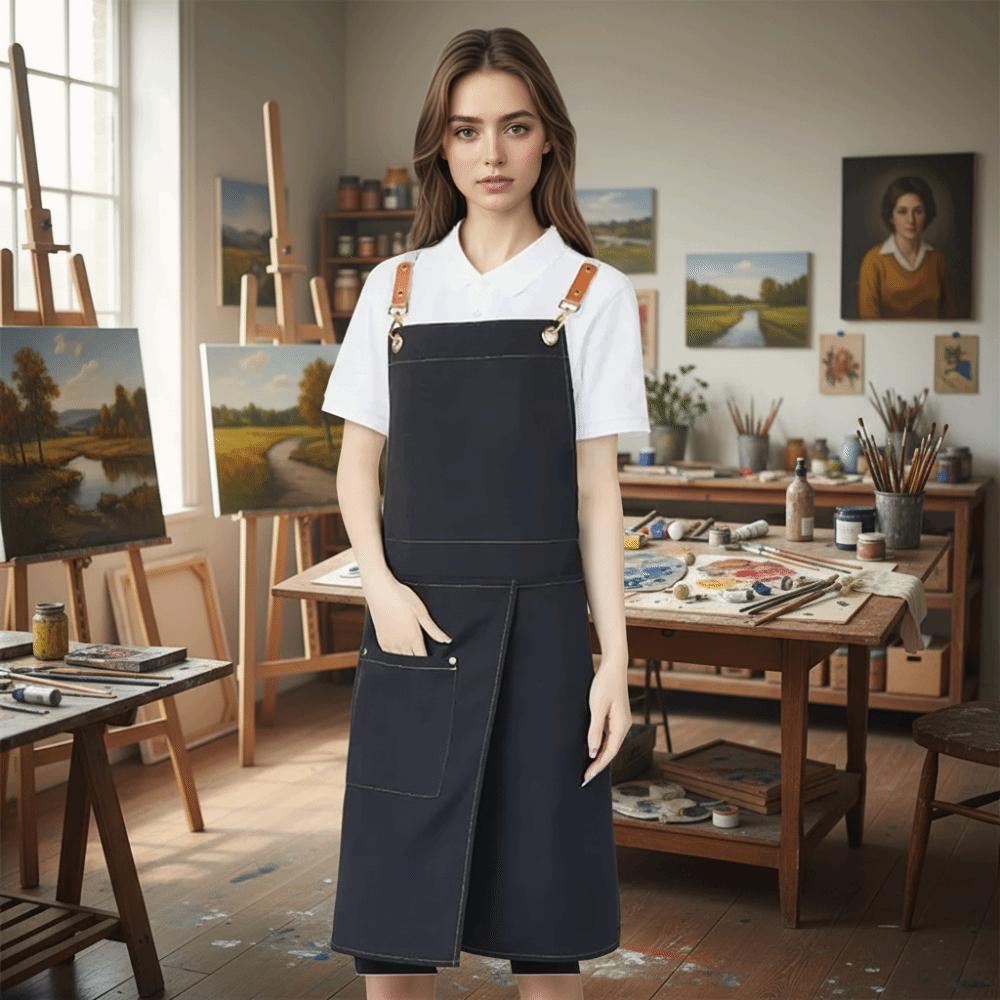 Wear-resistant Canvas Apron Waterproof Florist Apron Durable Painting Apron  Studio