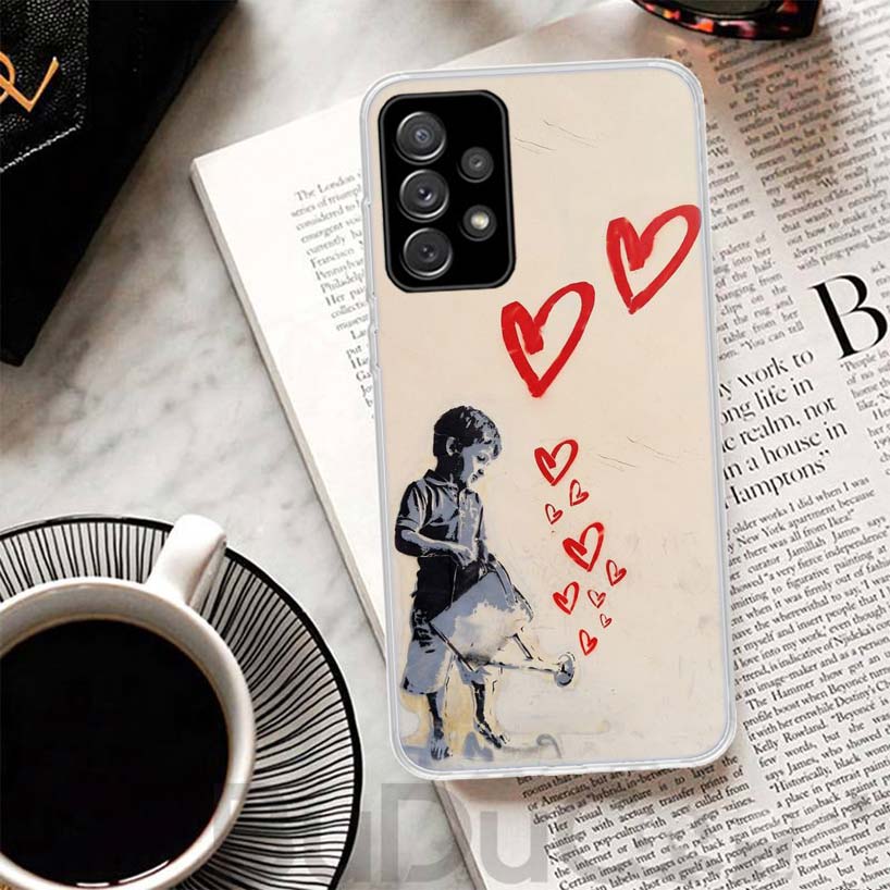 Street Art Banksy Graffiti Cover For Samsung Galaxy A51 A50 A71 A70 Phone Case A21S A31 A41 A10 A20E A30 A40 A01 A11 A6 A7 A8 A9