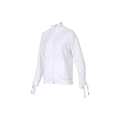 High Collar Casual Jacket With Cuff Ties Women Jacket White 850234-02