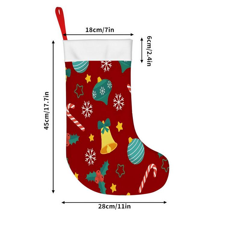 Christmas Decoration Fireplace Hanging stockingChristmas Stockings 1pc 45.72 Cm, Christmas Bell Snowflake Cand