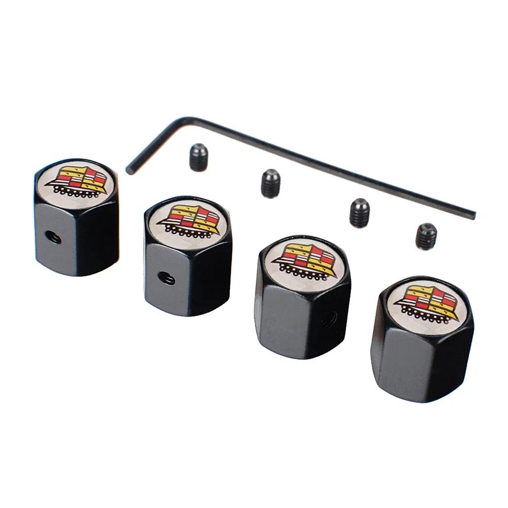 Cadillac Logo Wheel Valve Stem Caps Tire Air Cover for XT4 CT4 CT5 CTS STS SRX Escalade Deville Seville - Exterior Car Decor