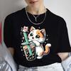 Women's T-shirt Casual Kawaii Boba Milk Tea Print Tshirt Bubble Tea Cartoon Women's Tee Clothing Cute Cat Anime Tee Shirts Tops