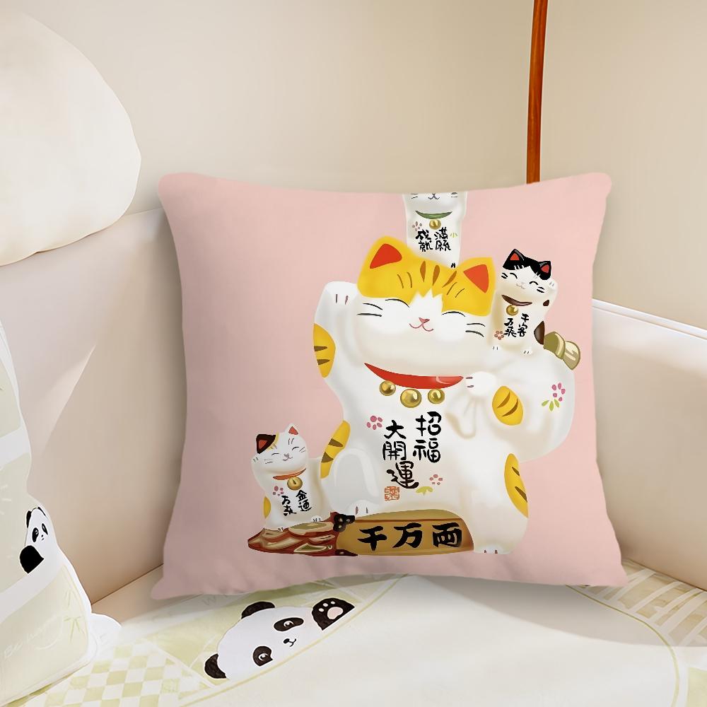cushion cover Comfortable soft cat Pillow Japanse Case lucky for Sofa Living Room Home office Decor Protective Covers