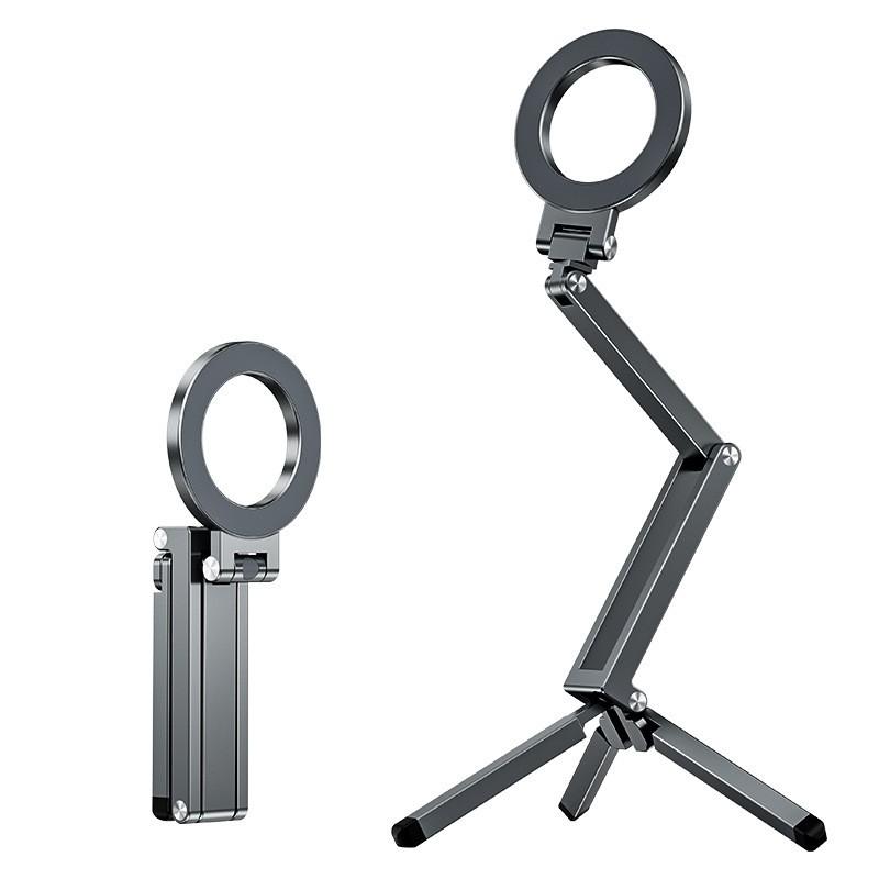 Aluminum Foldable Tripod Phone Stand With MagSafe Magnetic Mount Desk Travel Outdoor Use