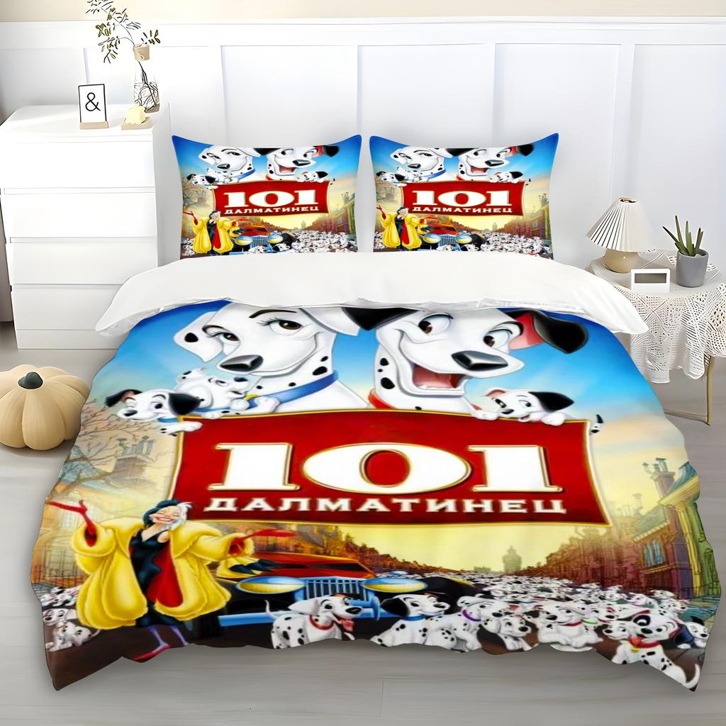 Cartoon Duvet Cover 101 DALMATAS Anime Cruella Duvet Printed Comforter, 100% Polyester, Warmth Bedding, Warm , Quilt Cover