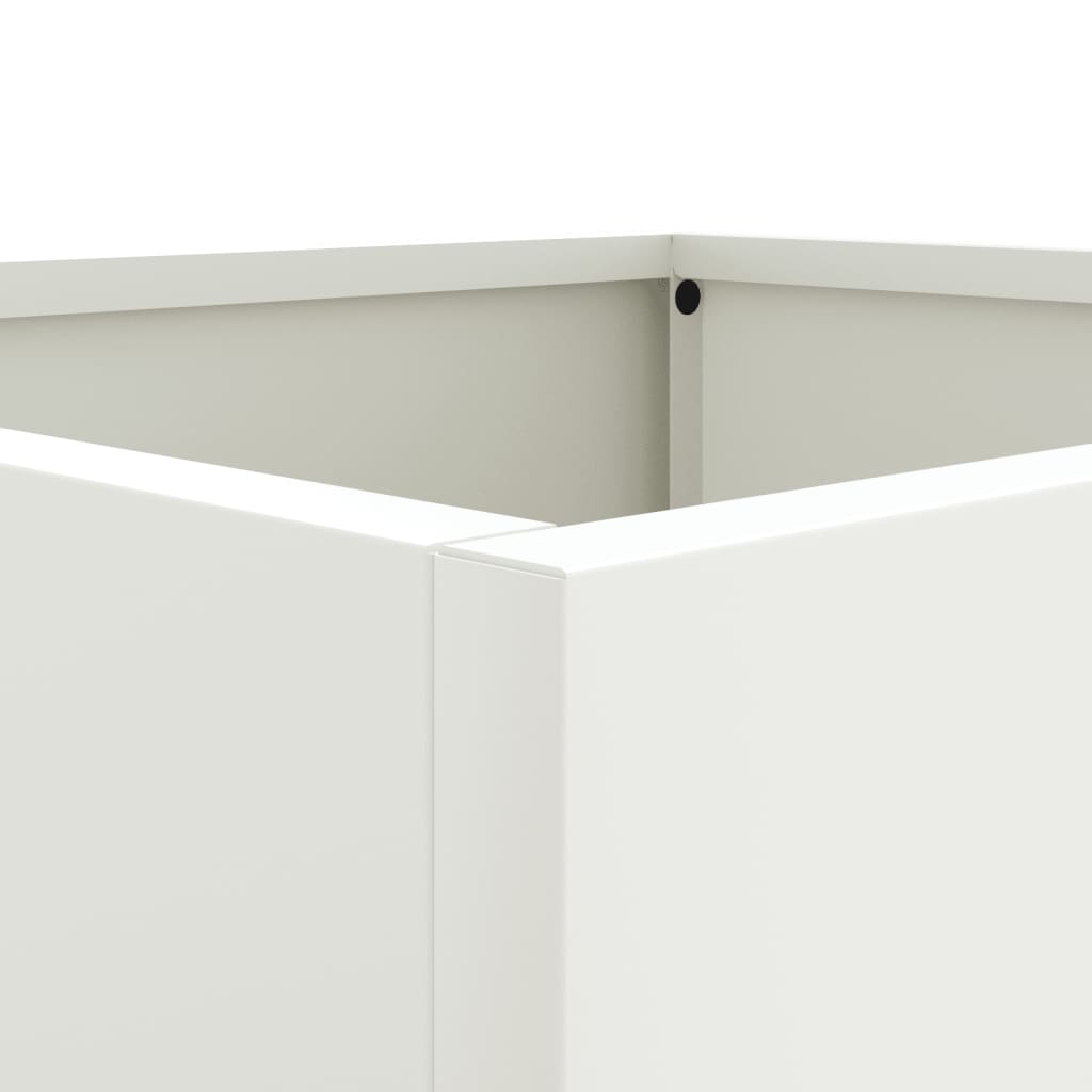 Planters 2 pcs White 49 x 47 x 46 cm Steel