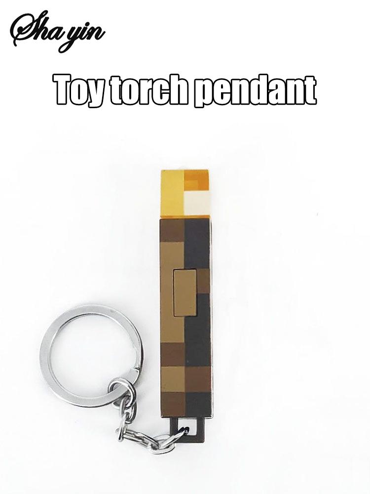 Mini Torch Keychain Rechargeable Light Torch Plastic Game Model Toys Backpack Decorative Pendant Holiday Party Gifts