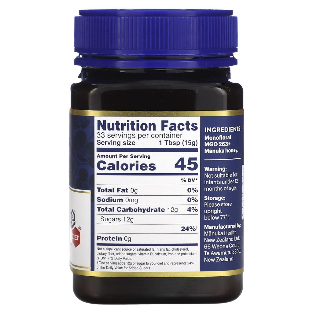 Manuka Health, Roher Manukahonig, UMF 10+, MGO 263+, 17,6 oz (500 g)