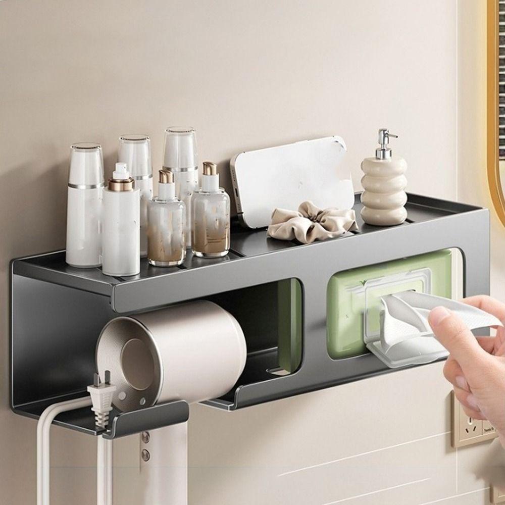 Rustproof Hair Dryer Holder Wall Mounted Toilet Paper Holder Bathroom Tissue Holder Bathroom Use
